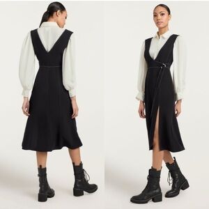 Cinqà Sept Ambre Long Sleeve Faux Wran Midi